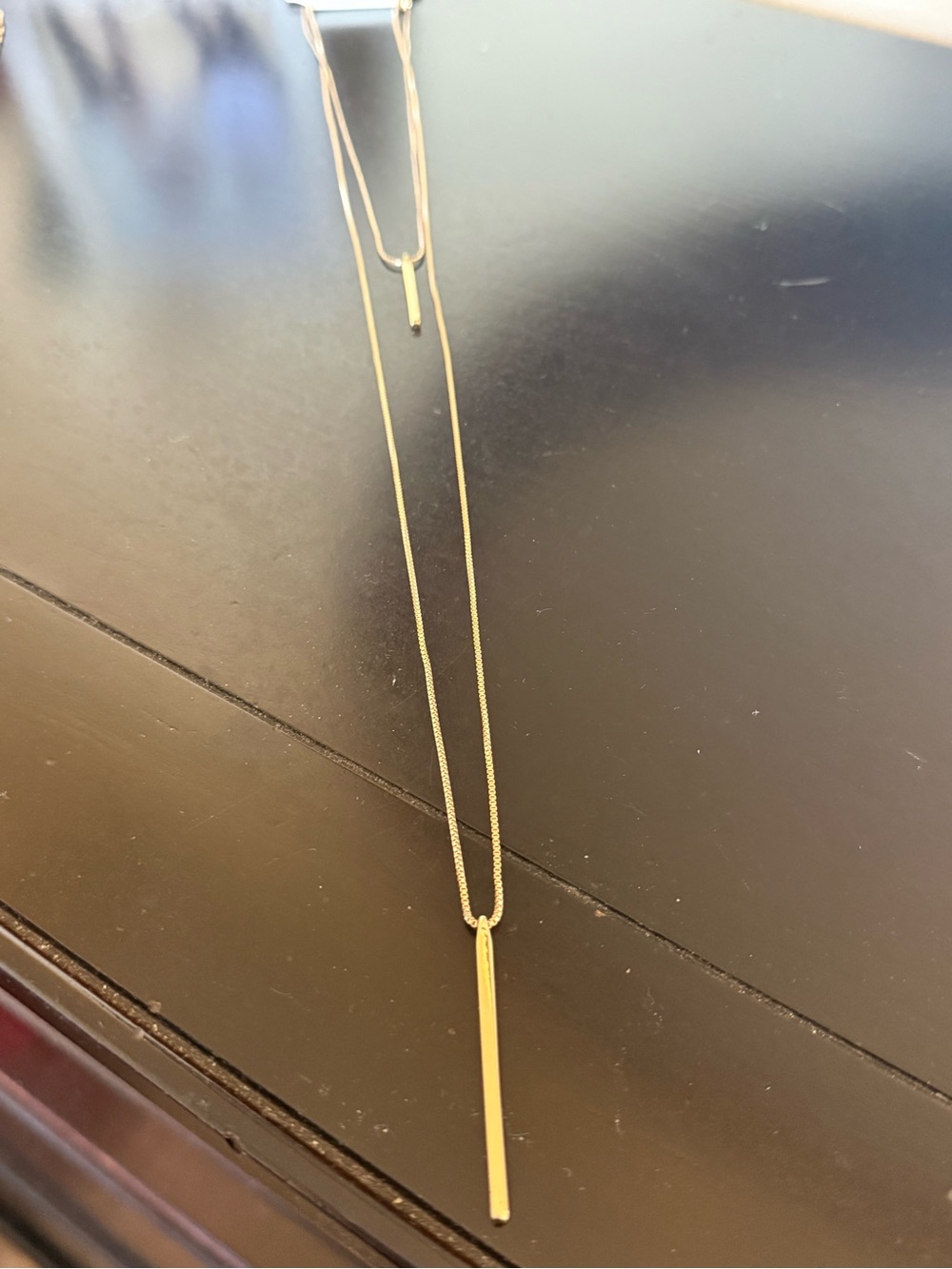 NWT Gold Bar Pendant 19 in Layered Hi Lo Necklace